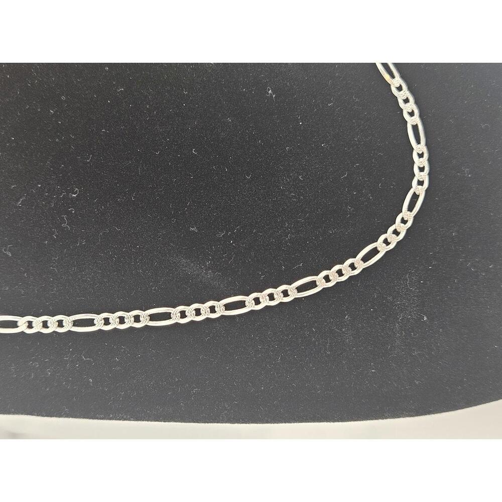 20in Sterling Silver 3.7mm Diamond Cut Figaro Necklace Chain - Picture 4 of 12